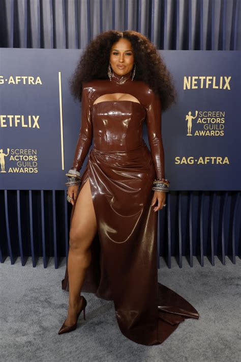 ciara latex|Ciara Wears Sexy Latex Look at 2024 SAG Awards。